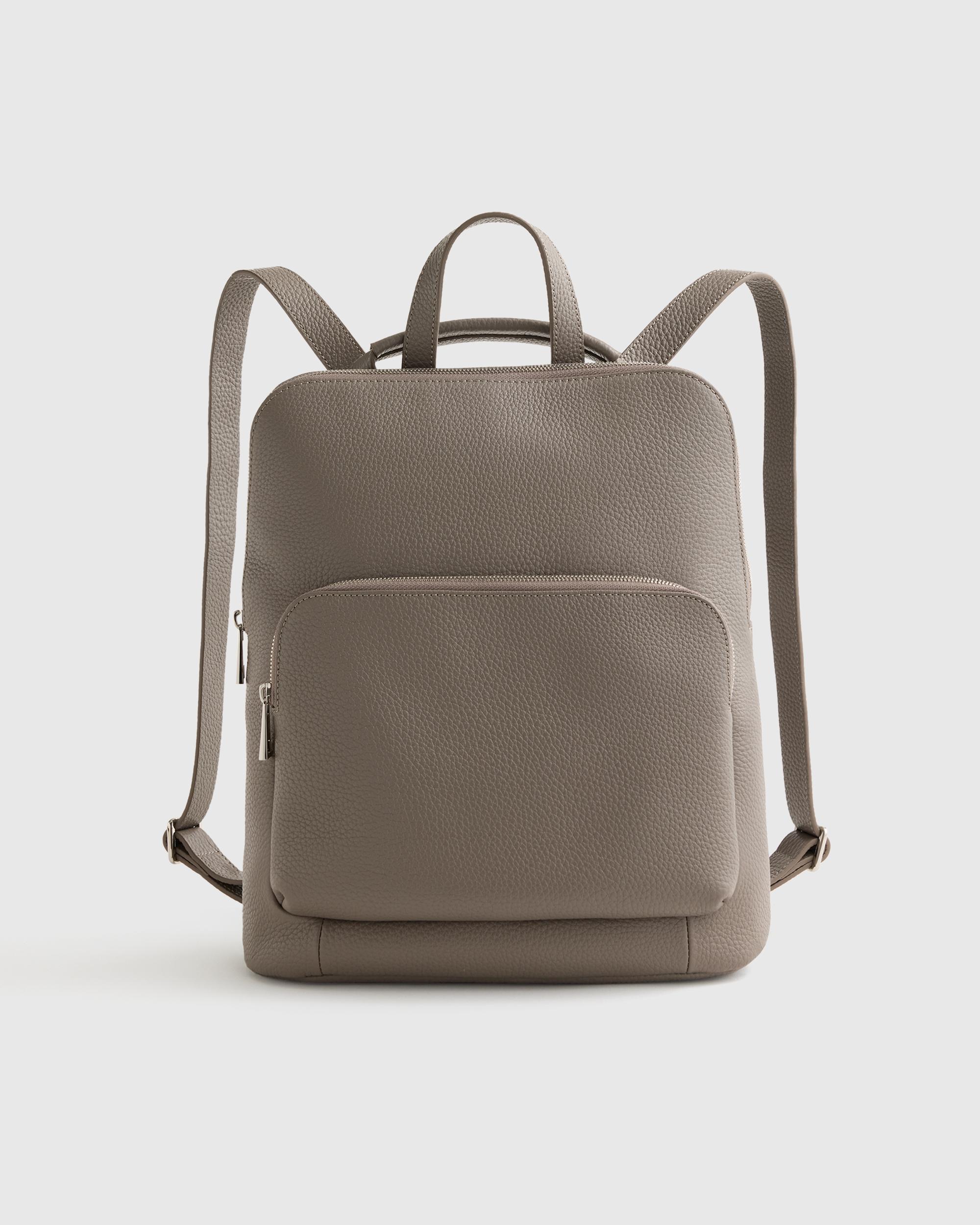 Quince | Women's Italian Leather Convertible Backpack in Mink Product Image