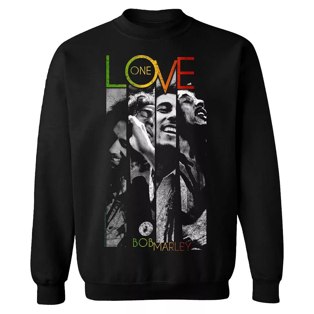 Men's Bob Marley One Love Stripes Sweatshirt, Size: Medium, Black Product Image