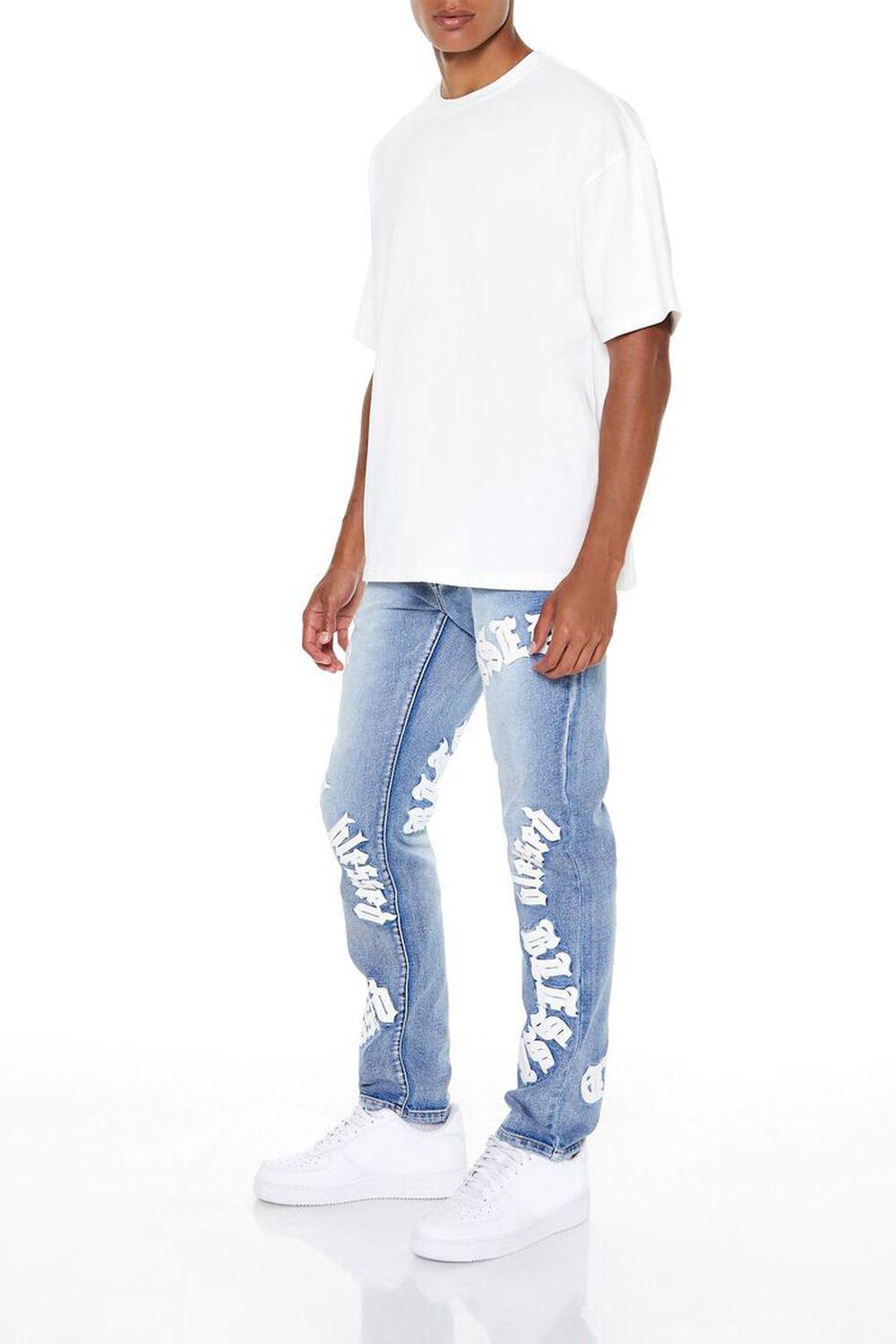 Blessed Stone Wash Slim-Fit Jeans | Forever 21 Product Image