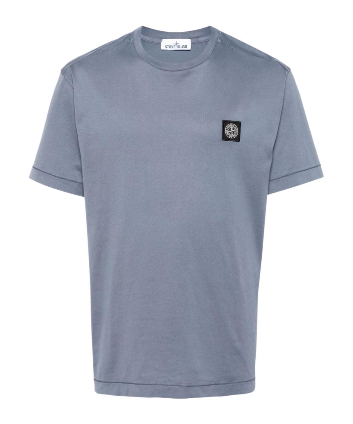 STONE ISLAND T-shirt In Jersey Slim Fit In Blue Product Image
