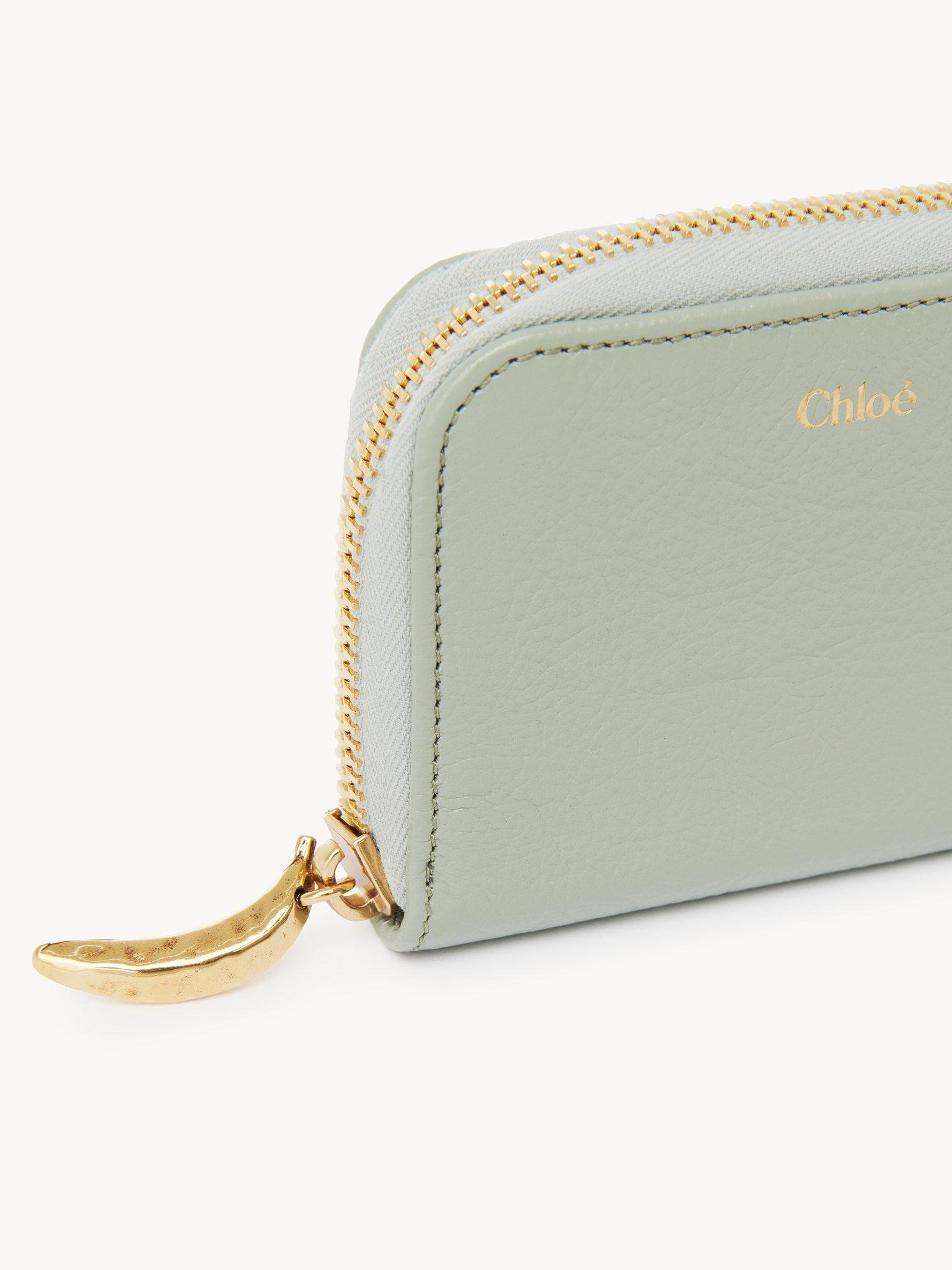 Banana zipped coin purse in grained leather Product Image