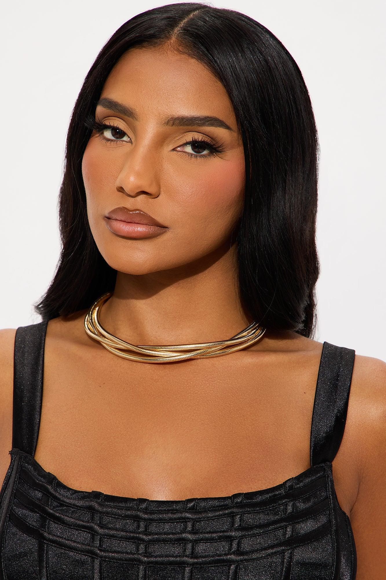 Mallory Layered Choker Necklace - Gold Product Image