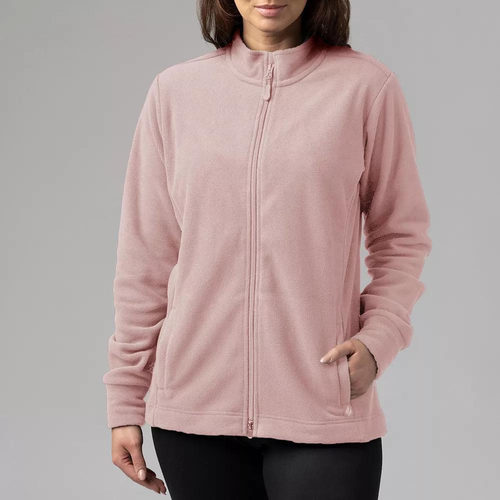 Women's Heat Holders Jasmine Original Super Brushed Fleece Double Zipper Jacket, Size: XXL, Dusty Pink Product Image