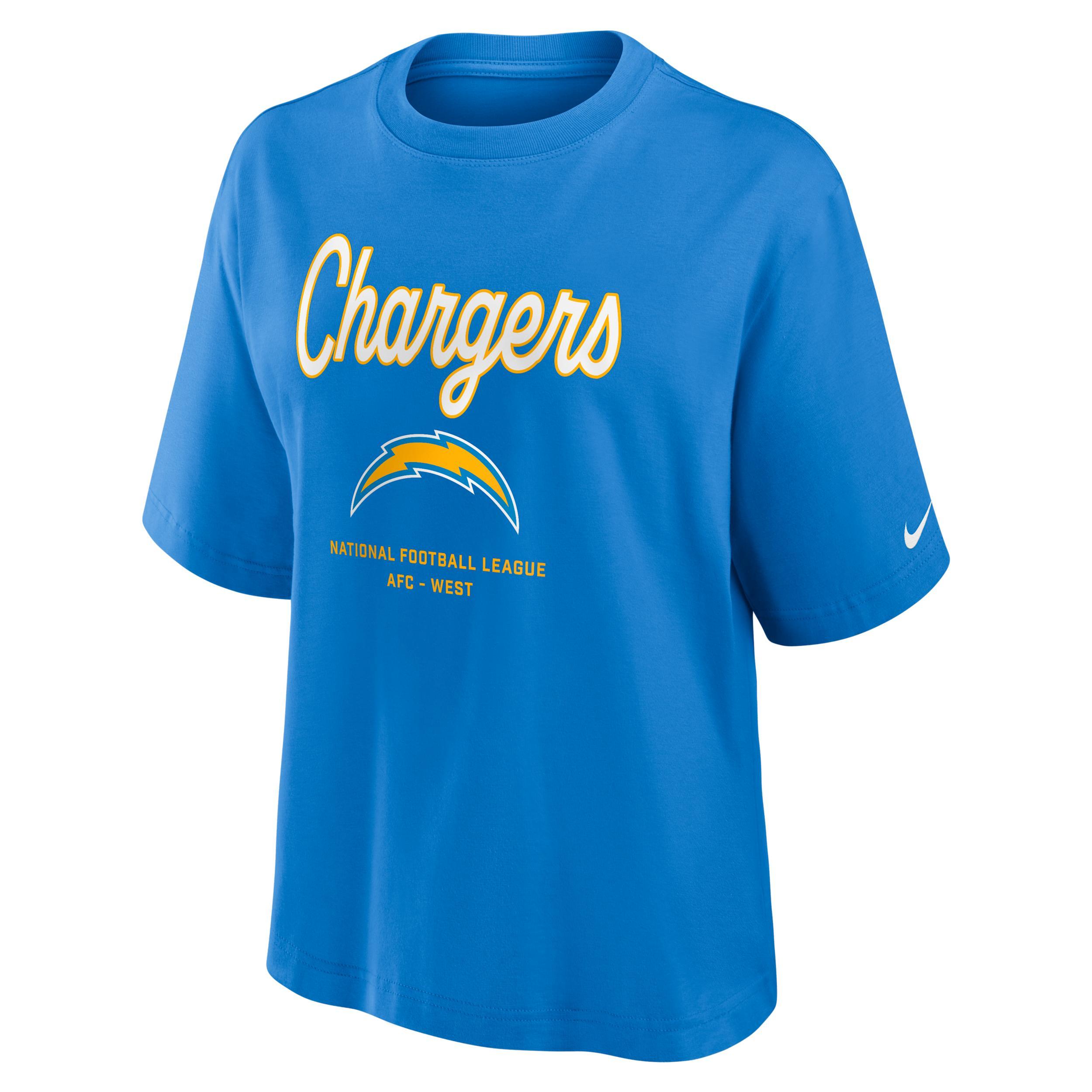 Los Angeles Chargers Essential Script Boxy Nike Women's NFL T-Shirt Product Image