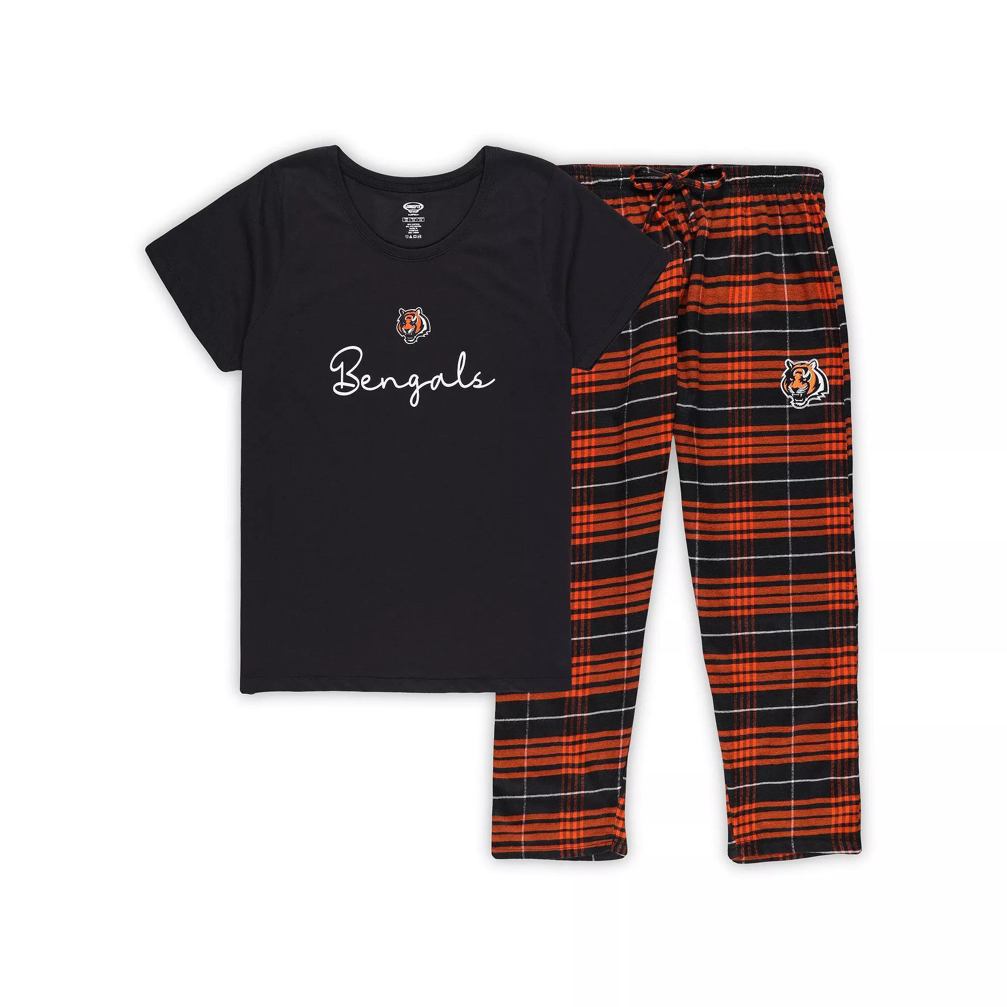 Women's Concepts Sport Cincinnati Bengals T-Shirt & Pants Set, Size: 4XL, Black Product Image