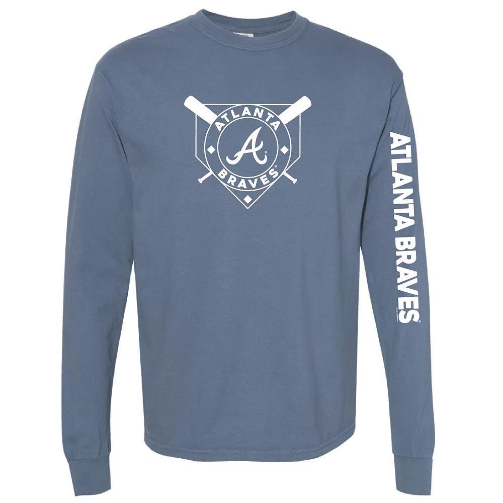 Women's Soft as a Grape Navy Atlanta Braves Pigment Dye Long Sleeve T-Shirt, Size: XL, Blue Product Image