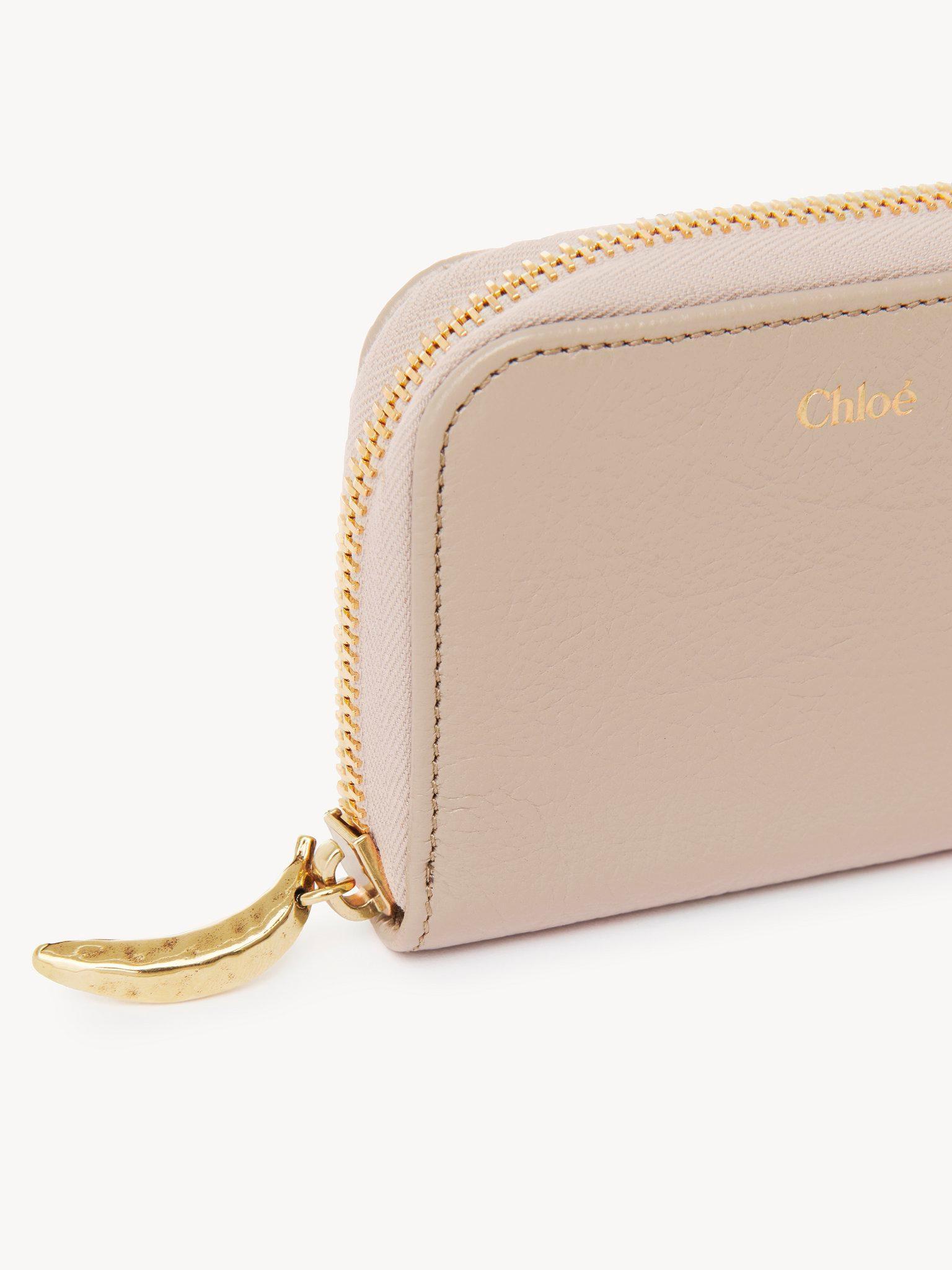 Banana zipped coin purse in grained leather Product Image