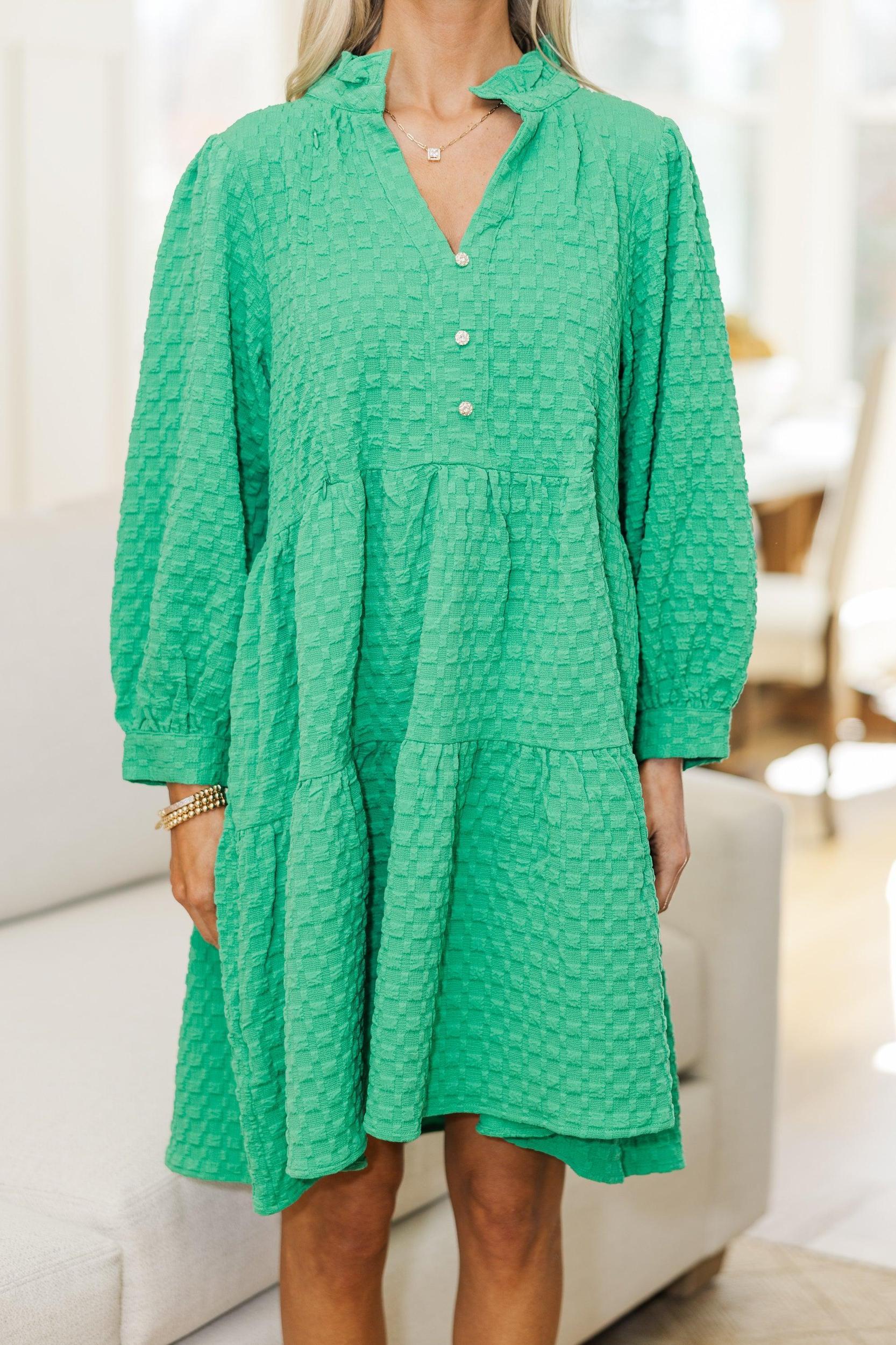 NURSING COLLECTION: All Up To You Green Textured Dress Female Product Image