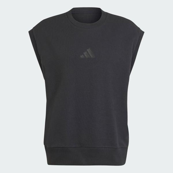adidas Elevated All SZN Cloud Jersey Sleeveless Crew Tee Black 2XL Mens Product Image