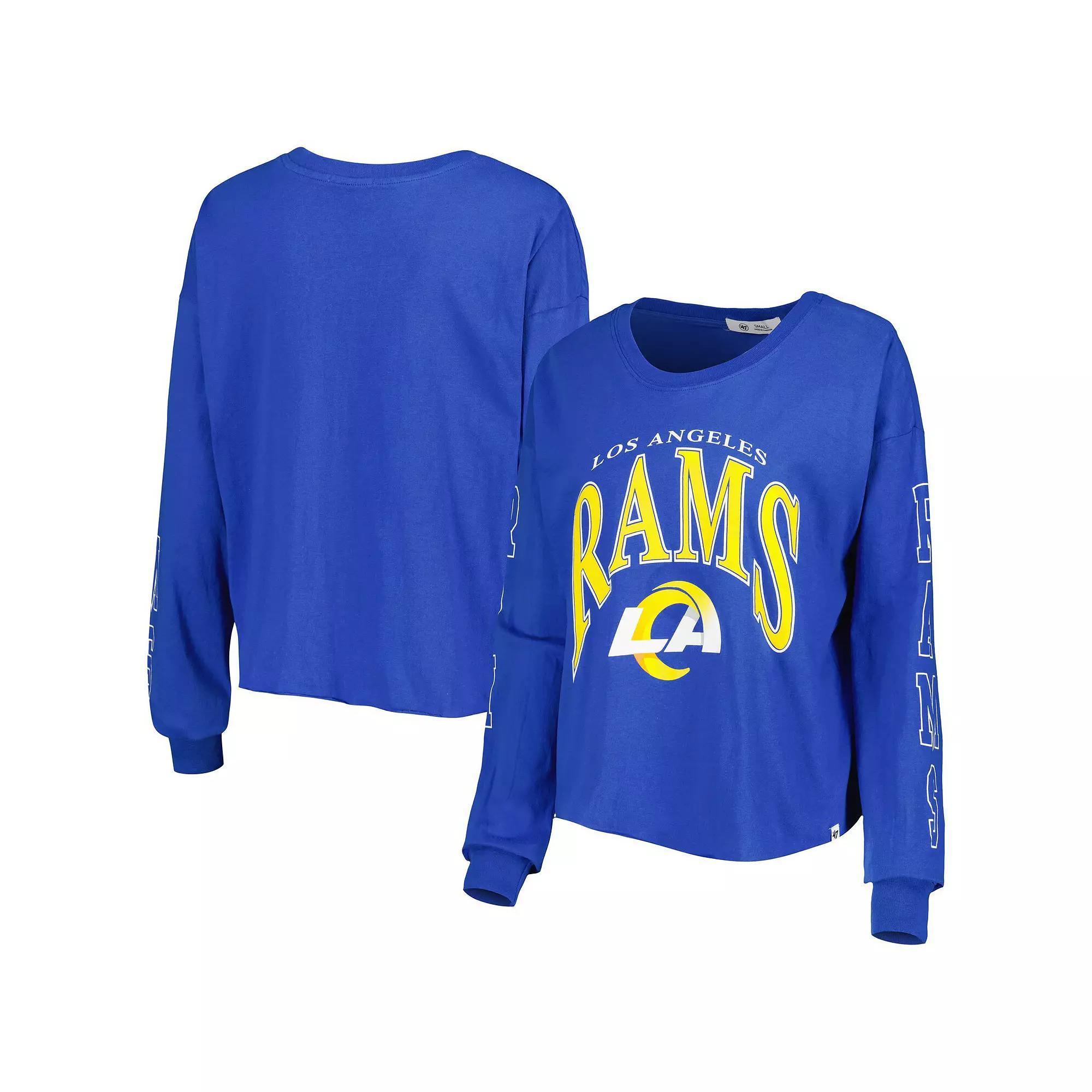 Womens 47 Royal Los Angeles Rams Skyler Parkway Cropped Long Sleeve T-Shirt Product Image