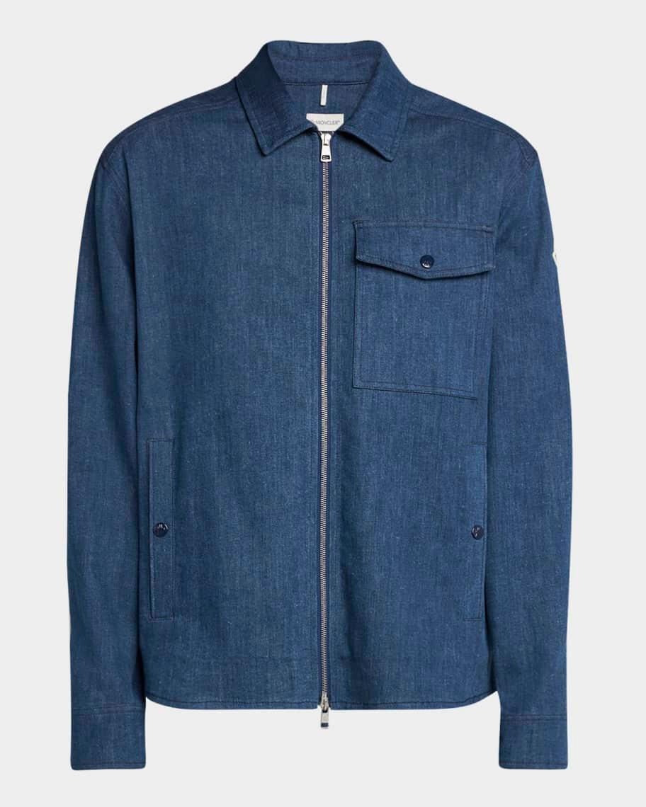 Mens Zip-Front Denim Overshirt Product Image