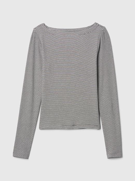 Modern Rib Cropped Boatneck T-Shirt Product Image