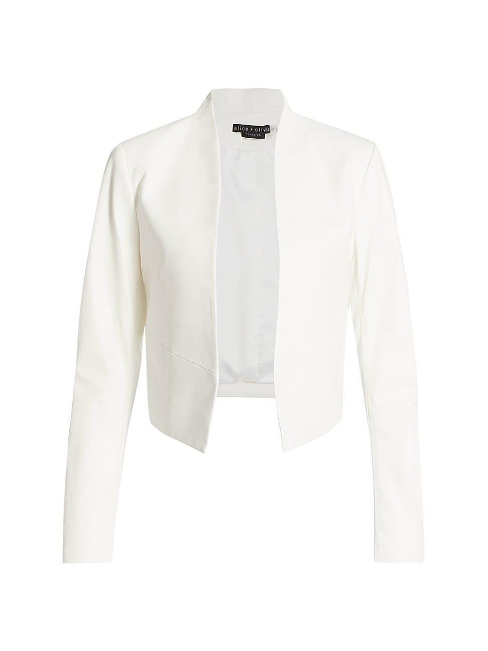 Harvey Draped Open-Front Leather Jacket Product Image