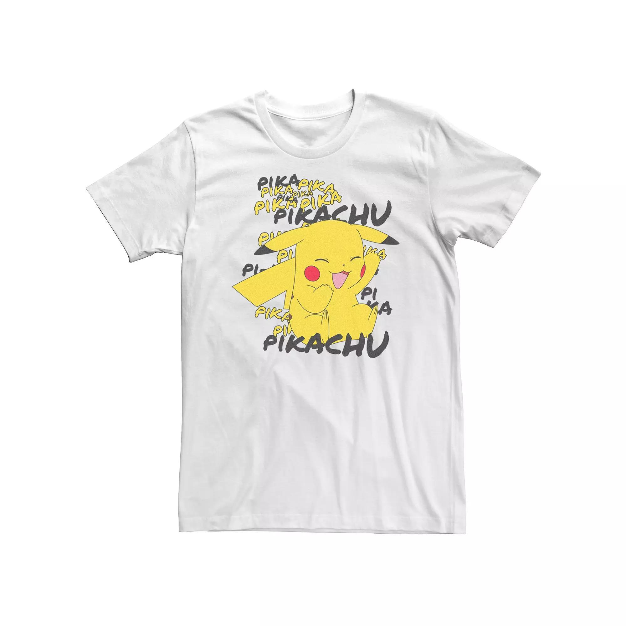 Big & Tall Pokemon Pikachu Craks A Joke Tee, Men's, Size: 4XL Tall, White Product Image