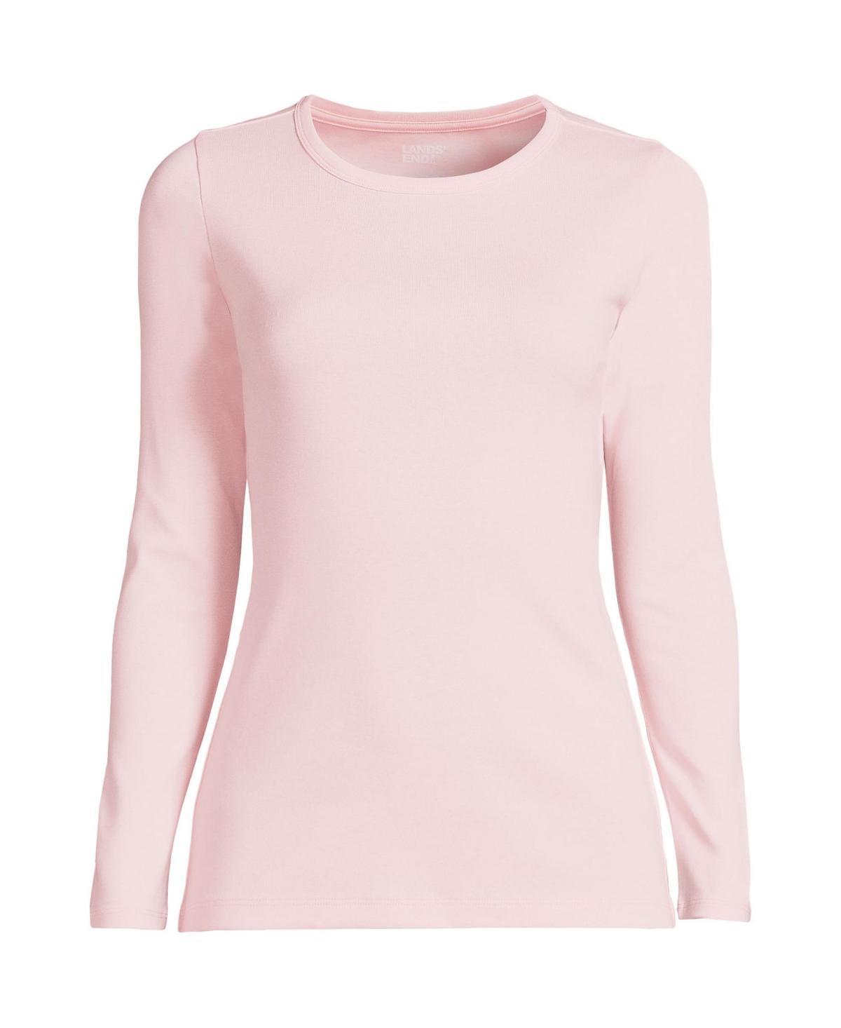 Womens Lands End Cotton Crewneck Long-Sleeve Tee Product Image