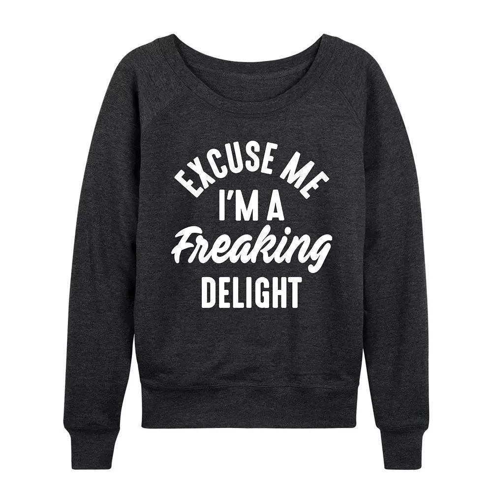 Women's A Freaking Delight French Terry Long Sleeve Tee, Girl's, Size: XL, Heather Grey Product Image