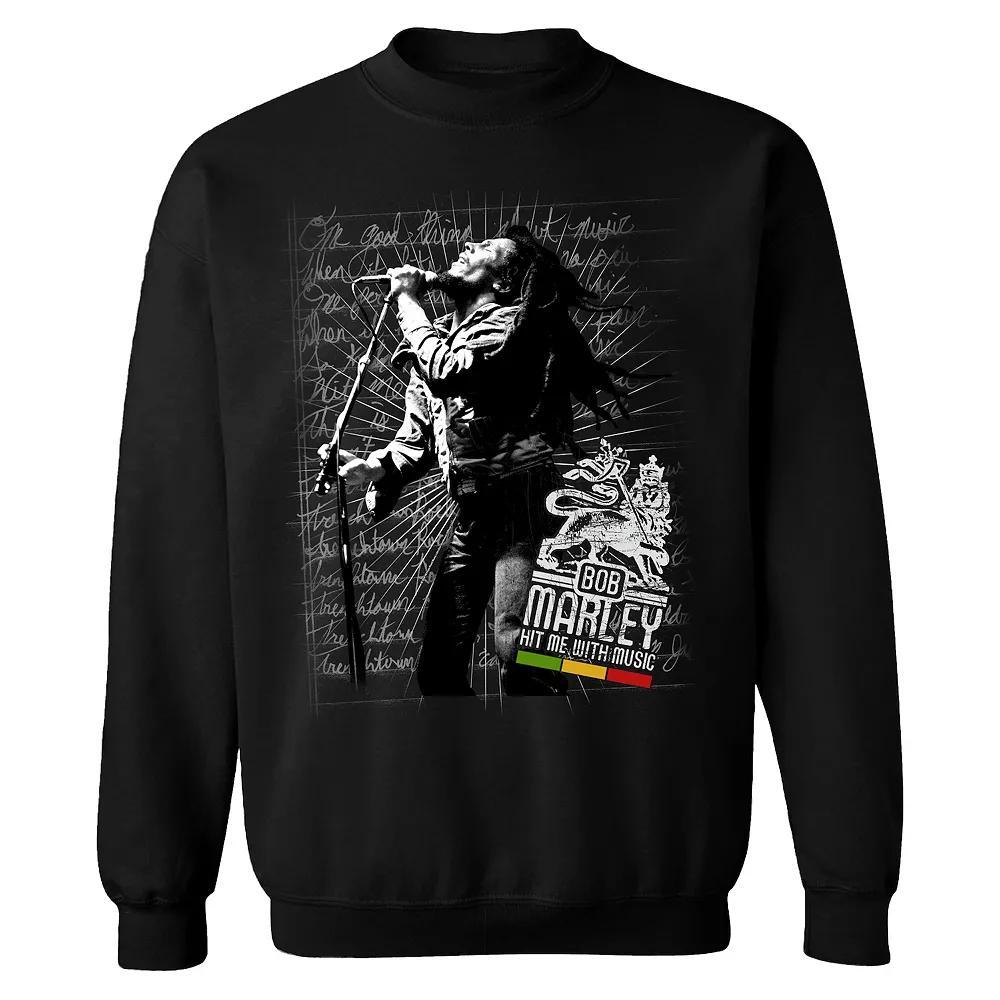 Men's Bob Marley Hit Me Jumbo Sweatshirt, Size: Medium, Black Product Image