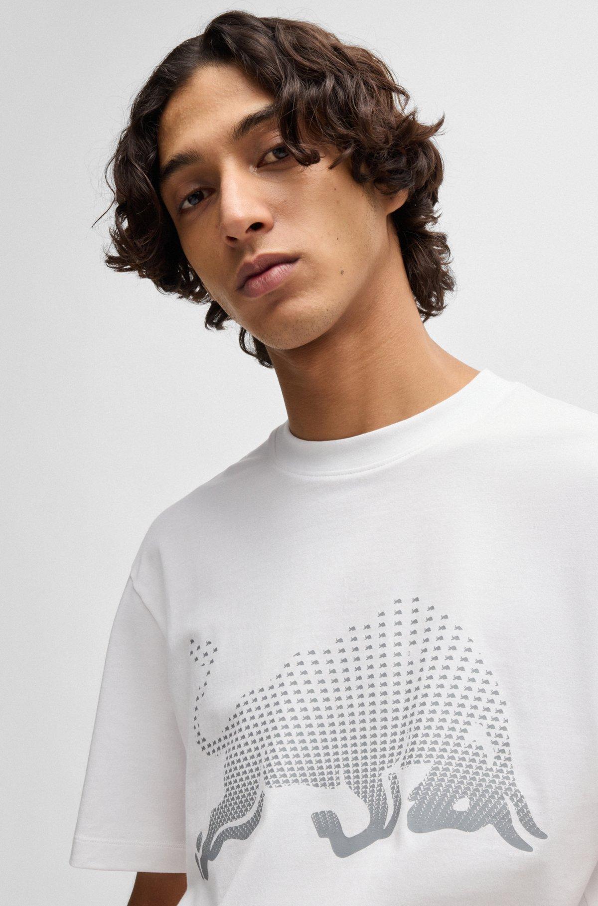 HUGO x RB cotton-jersey T-shirt with degradé bull graphic Product Image
