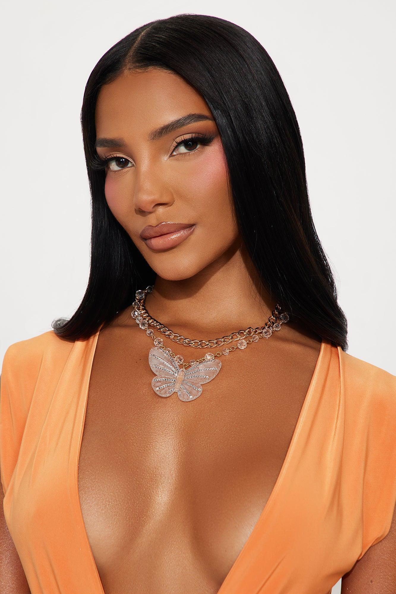 Feeling The Butterflies Layered Necklace  - Gold/combo Female Product Image