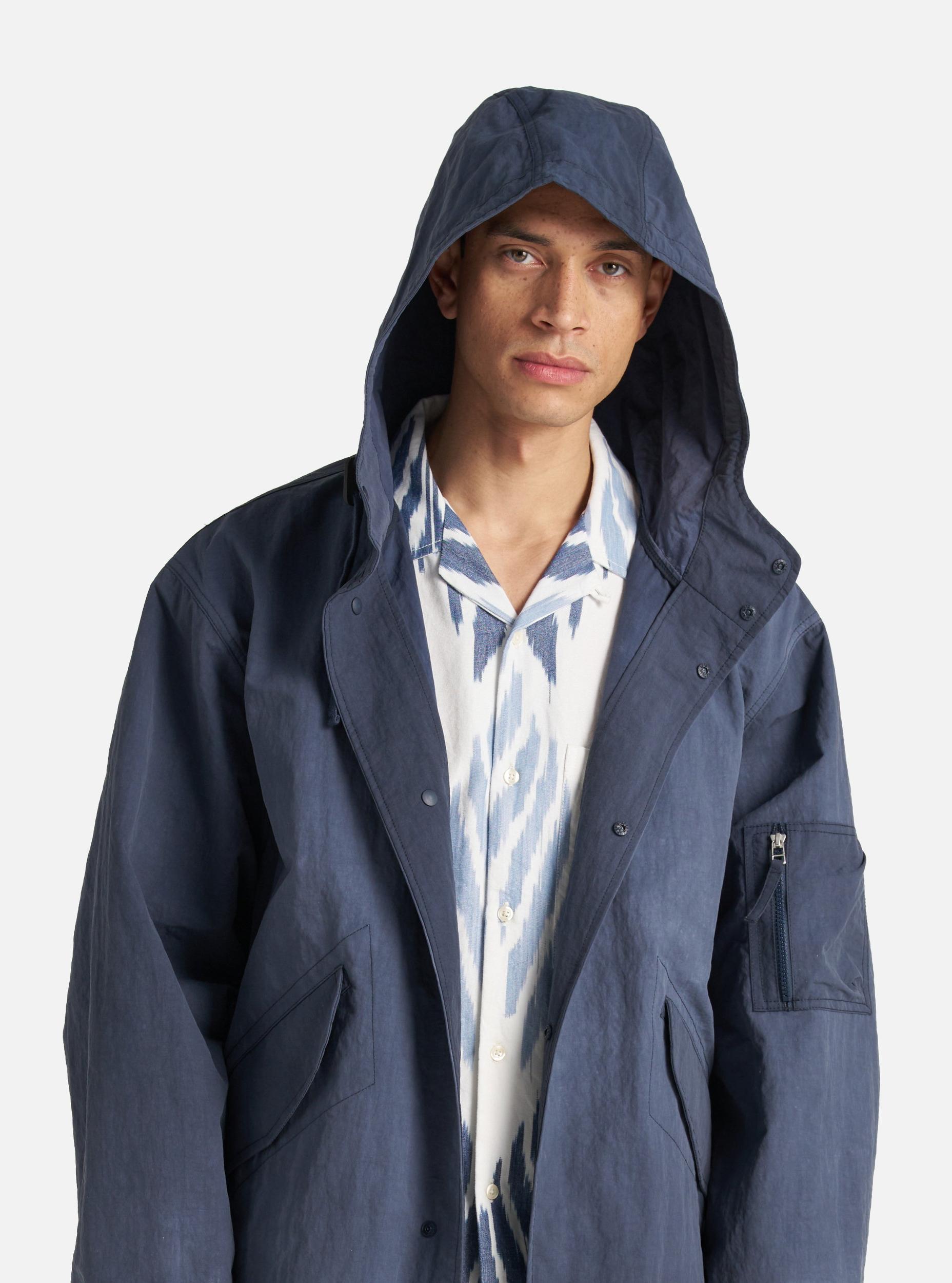 Universal Works Beach Parka in Navy Recycled Splash Nylon Product Image