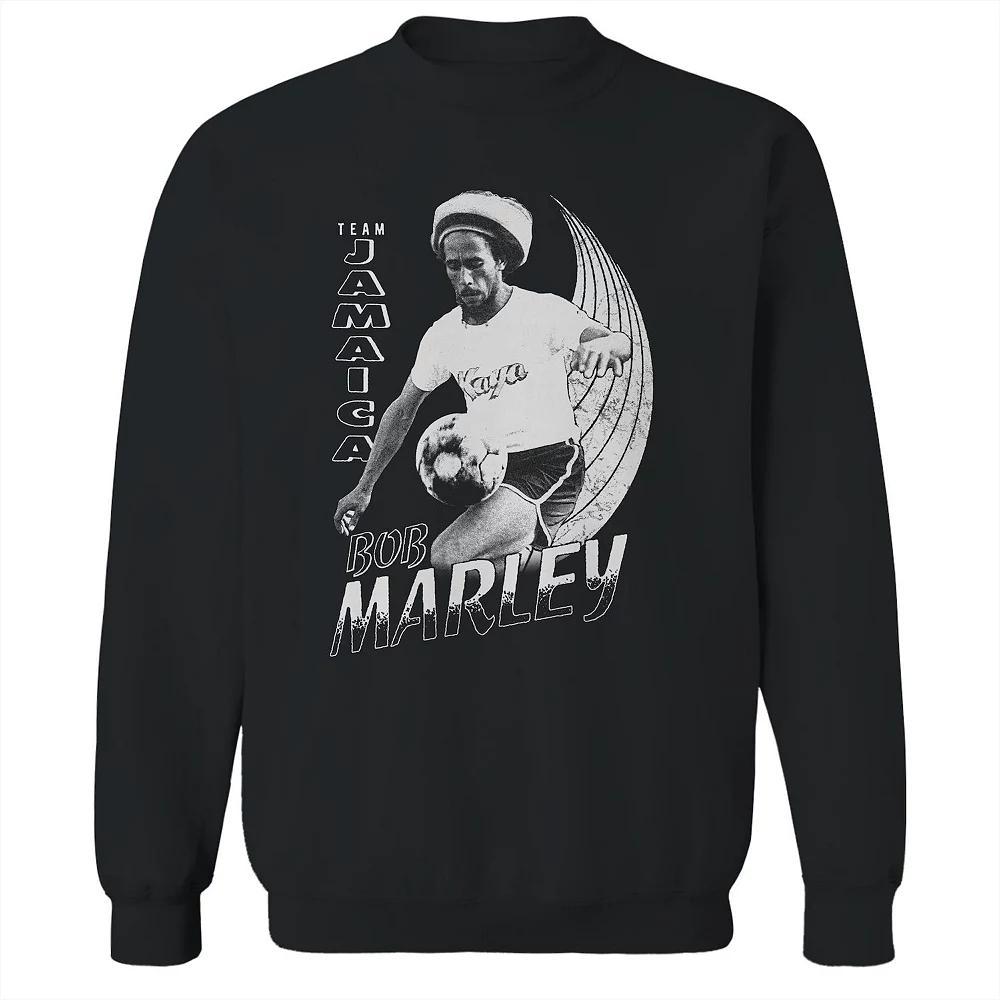 Junior's Bob Marley Team Jamaica Soccer Graphic Fleece Sweatshirt, Women's, Size: Small, Black Product Image