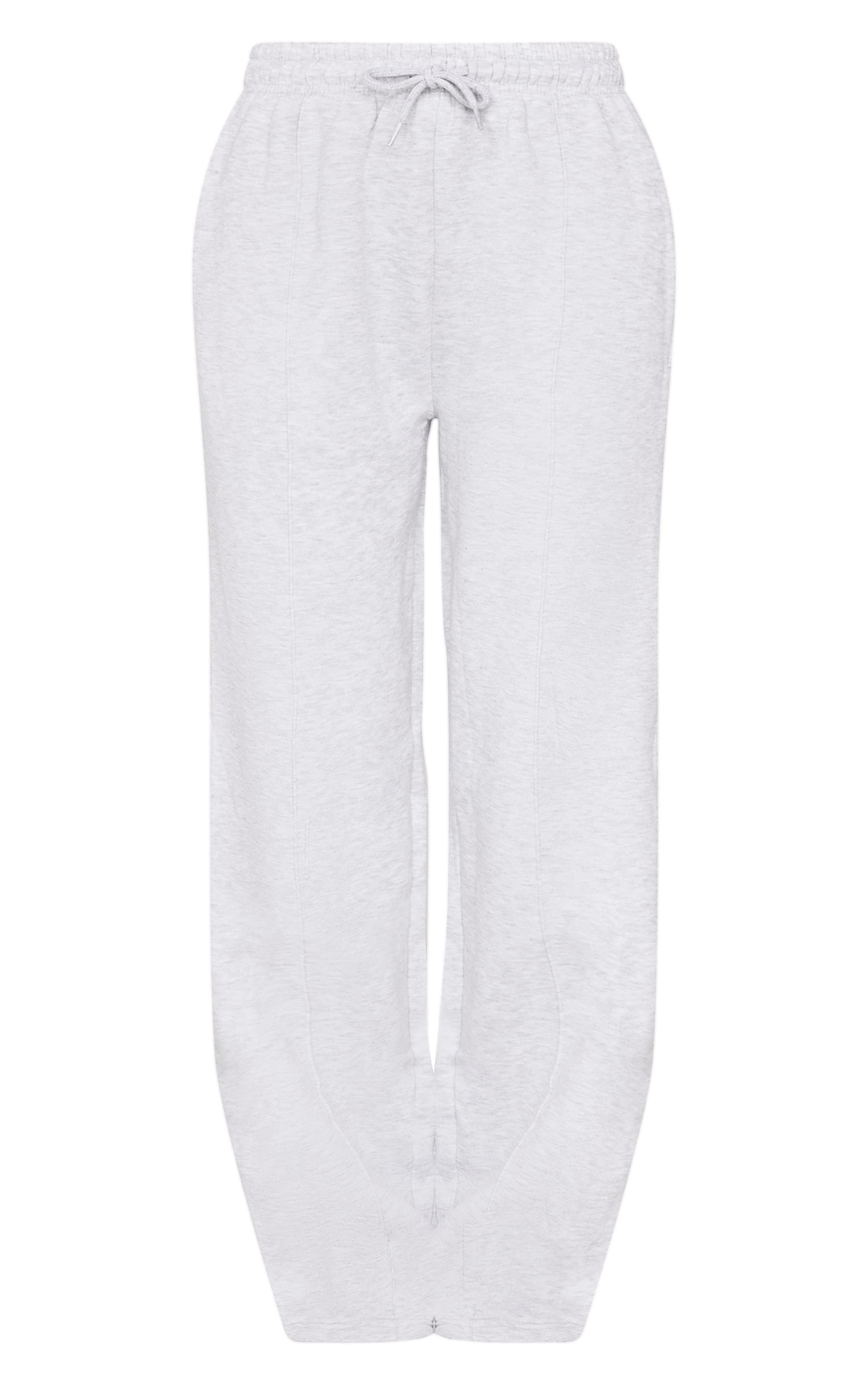 Ash Grey Straight Leg Seam Detail Sweatpants Product Image