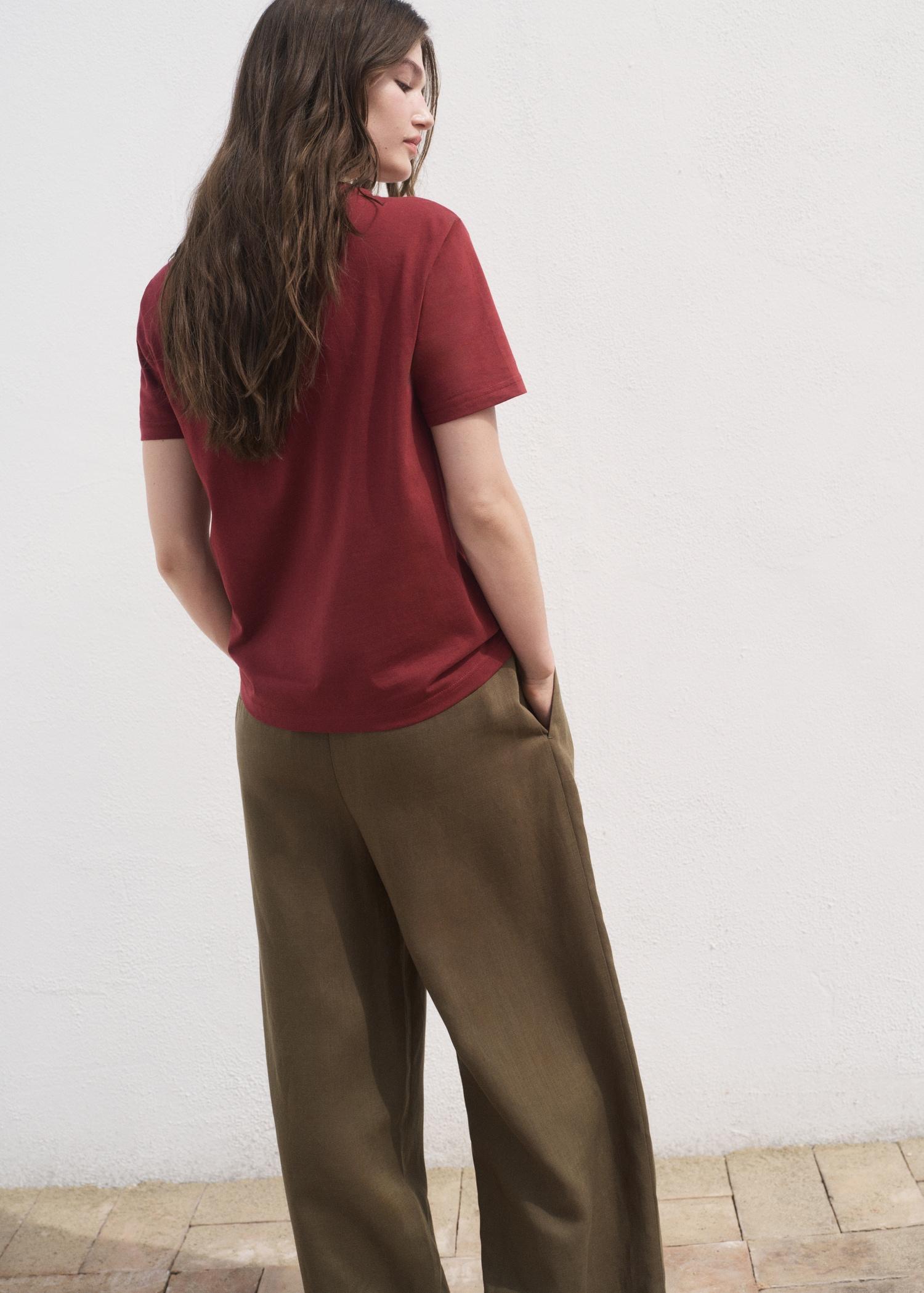 Cotton short-sleeved t-shirt - Women | MANGO USA Product Image