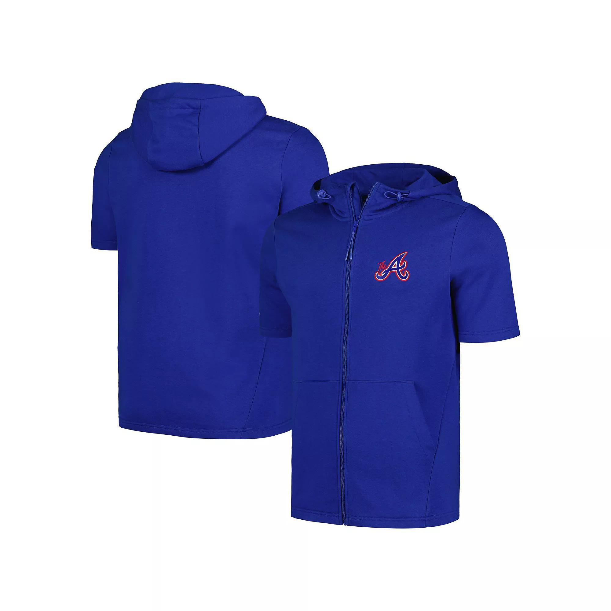 Mens Levelwear Royal Atlanta Braves Recruit Short Sleeve Full-Zip Hoodie Product Image