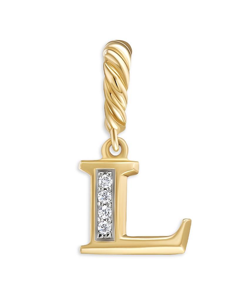 David Yurman 18K Gold Amulets Diamond Pave Initial Pendant Product Image