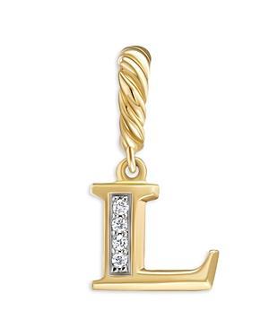 David Yurman 18K Gold Amulets Diamond Pave Initial Pendant Product Image