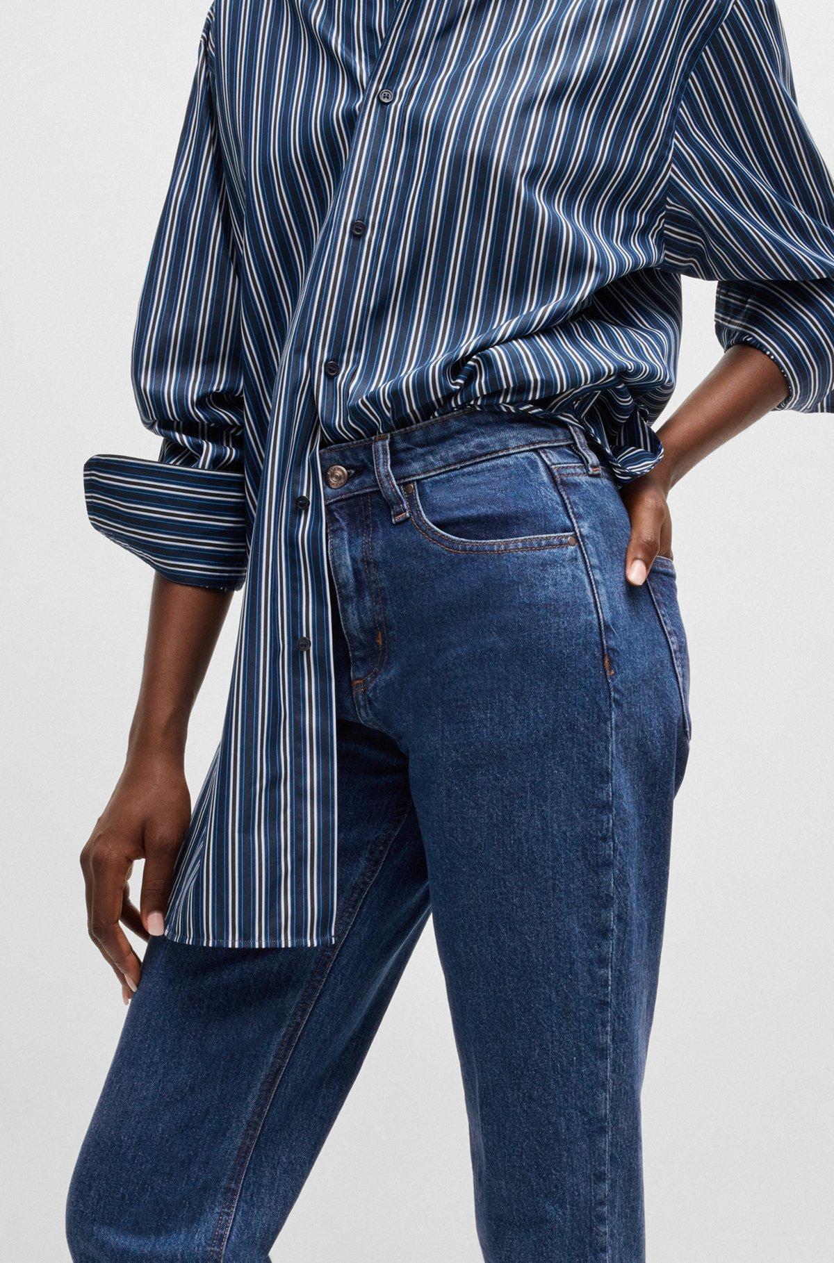 Slim-fit jeans in deep-blue comfort-stretch denim Product Image