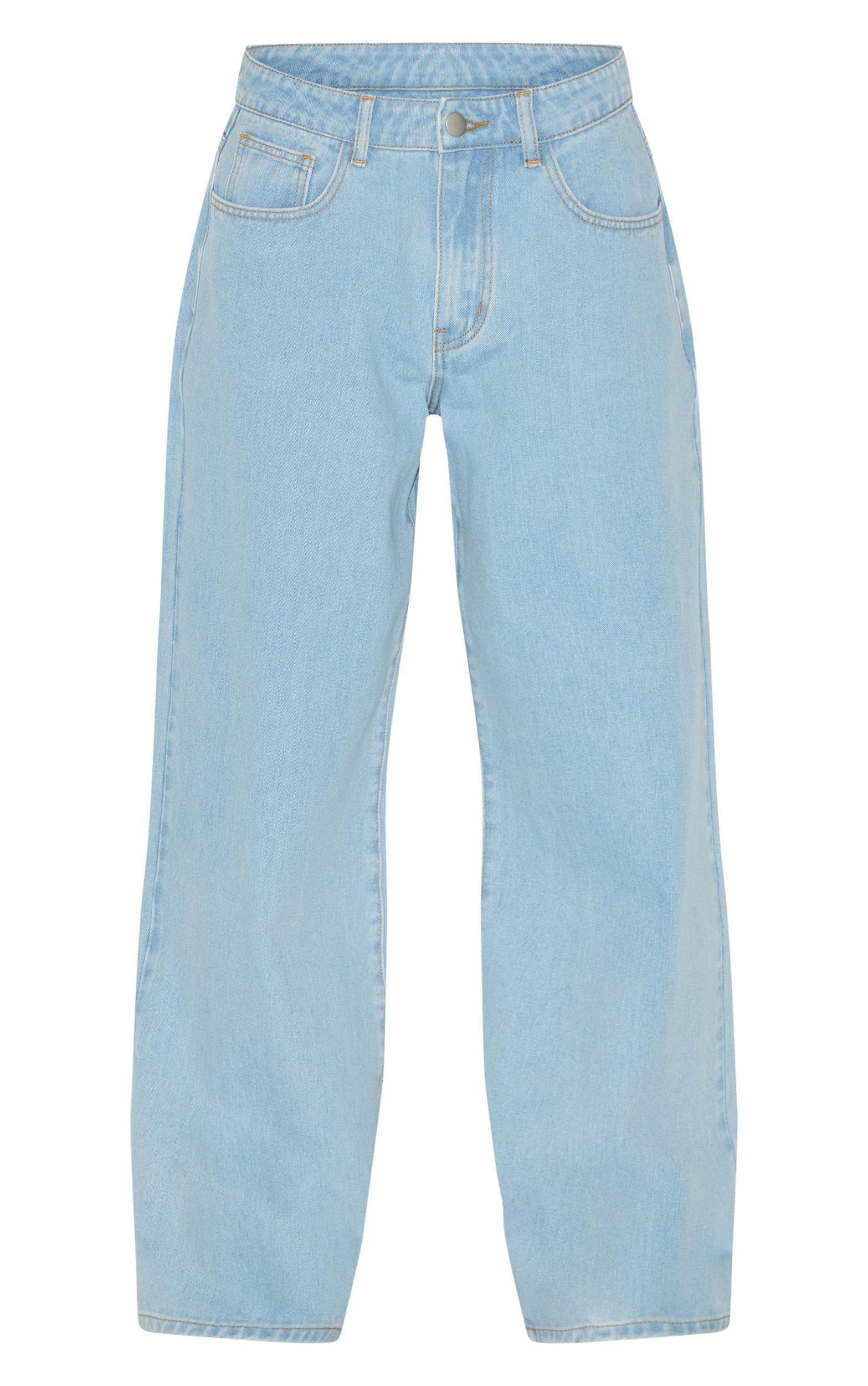 Light Blue High Waist Wide Leg Jeans Product Image