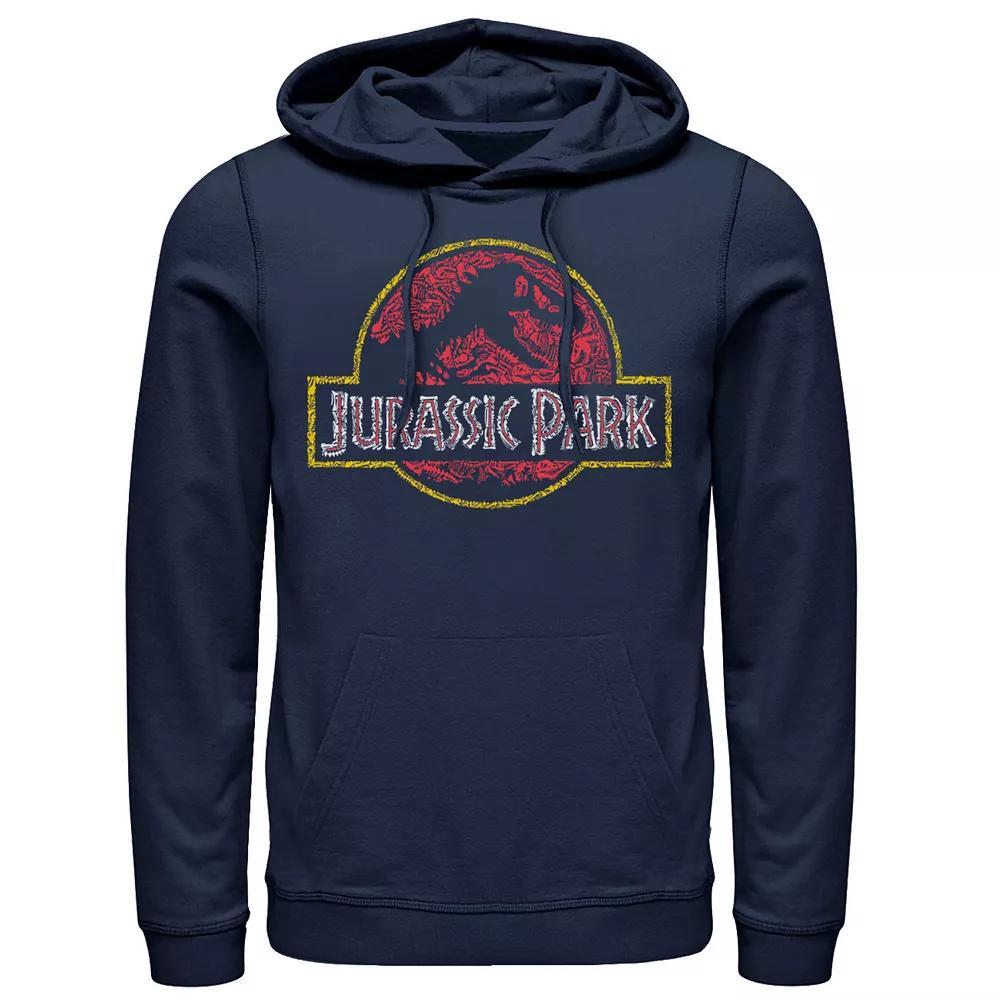 Men's Jurassic Park Classic Fossil Build Up Logo Hoodie, Size: XXL, Blue Product Image