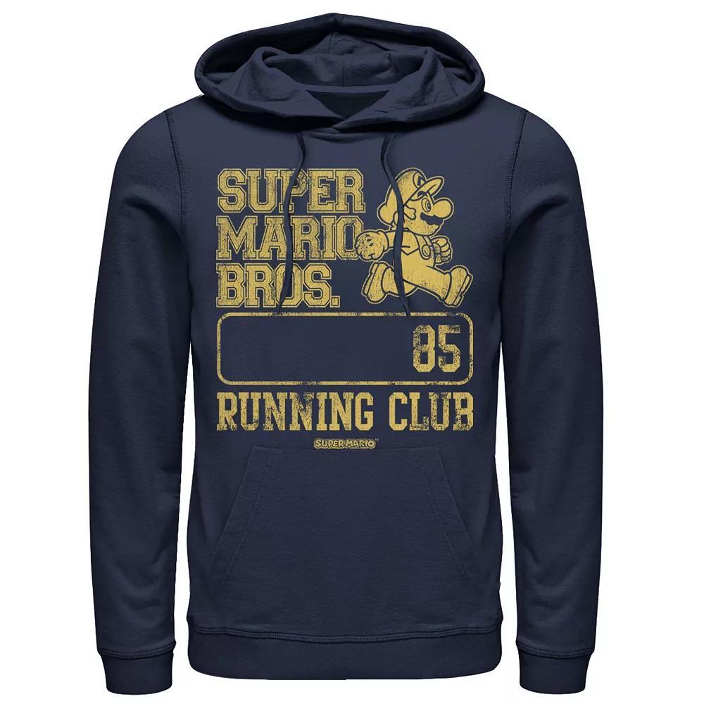 Men's Super Mario Bros. Running Club '85 Hoodie, Size: Small, Blue Product Image