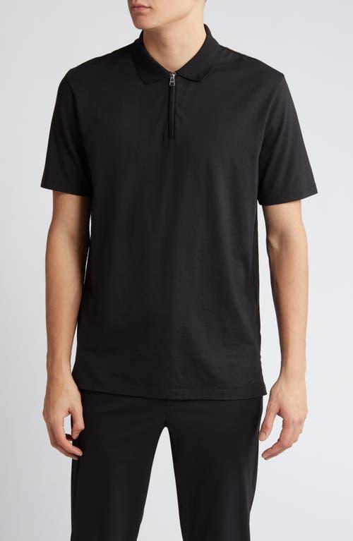 Mens Interlock Cotton Polo Shirt with Striped Collar Product Image