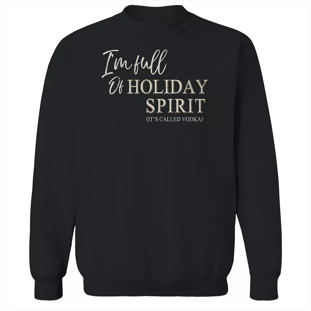 Men's Full of Holiday Spirit Fleece Sweatshirt, Women's, Size: Small, Black Product Image