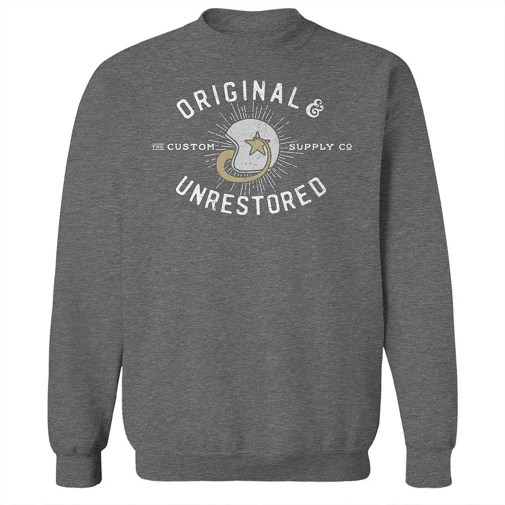 Men's Original & Unrestored Custom Supply Fleece Graphic Sweatshirt, Size: Medium, Grey Heather Product Image