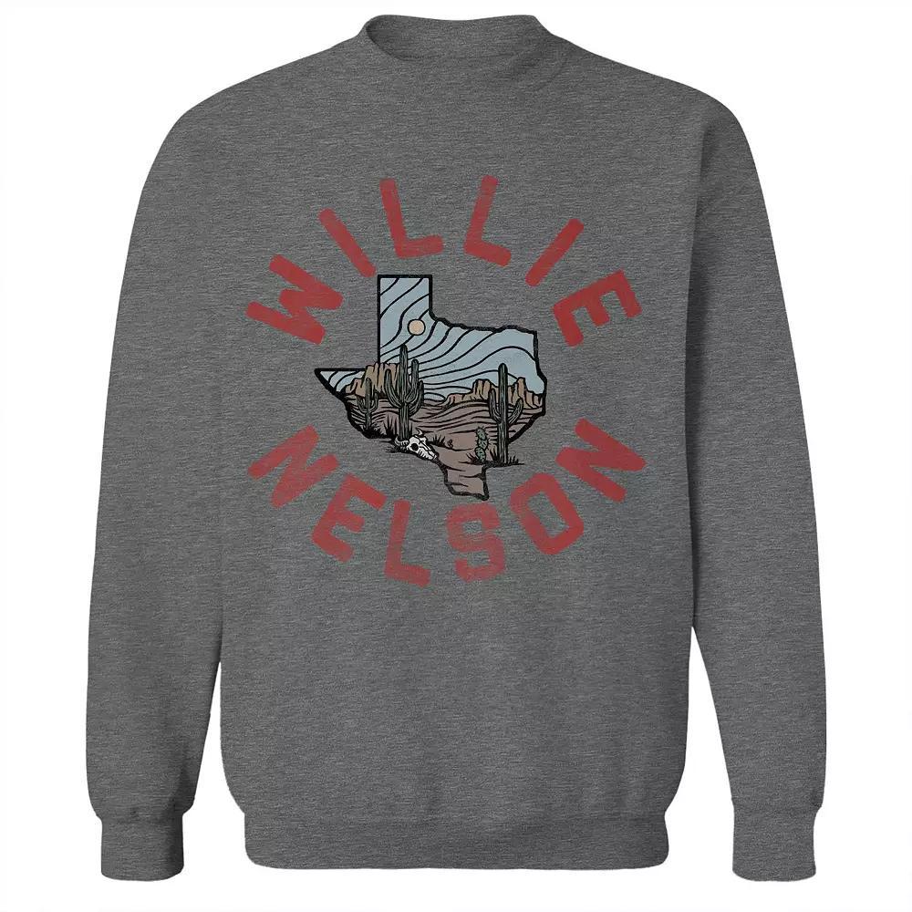 Junior's Willie Nelson Texas Desert Graphic Fleece Sweatshirt, Women's, Size: Medium, Grey Heather Product Image