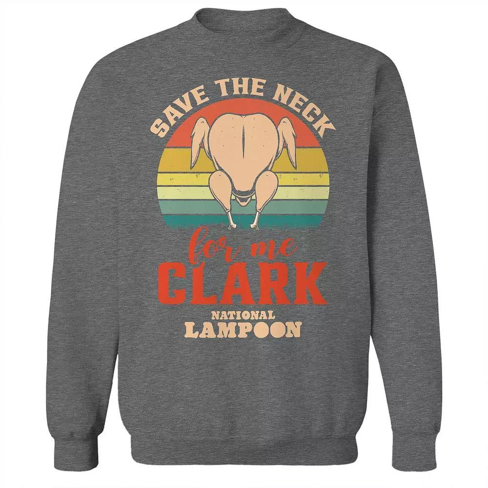 Men's Save the Neck National Lampoon's Christmas Vacation Graphic Fleece Crew Sweatshirt, Size: XXL, Grey Heather Product Image