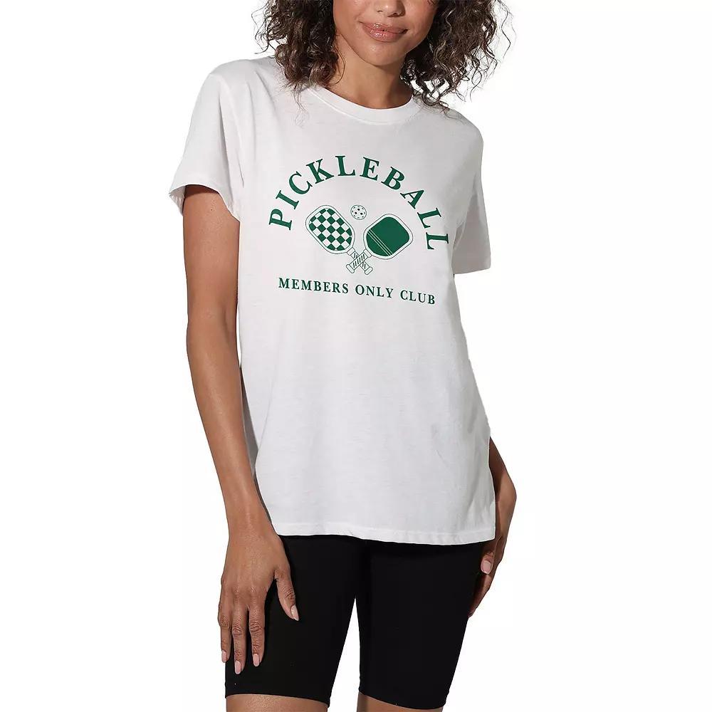 Women's Suburban Riot Pickleball Members Only Loose Graphic Tee, Girl's, Size: XS, White Product Image