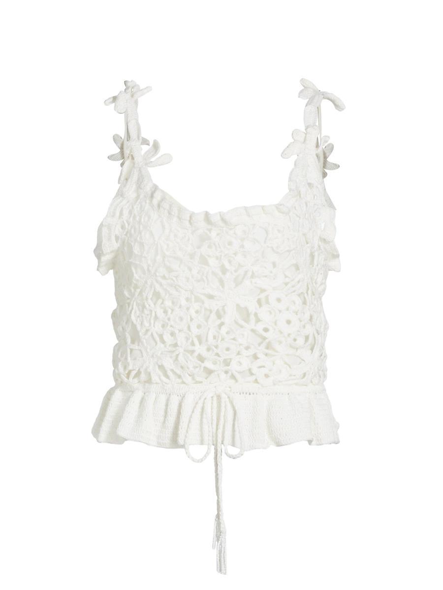 Womens Floral Crochet Top Product Image