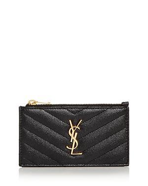 Saint Laurent Cassandre Matelasse Fragments Zipped Card Case Product Image