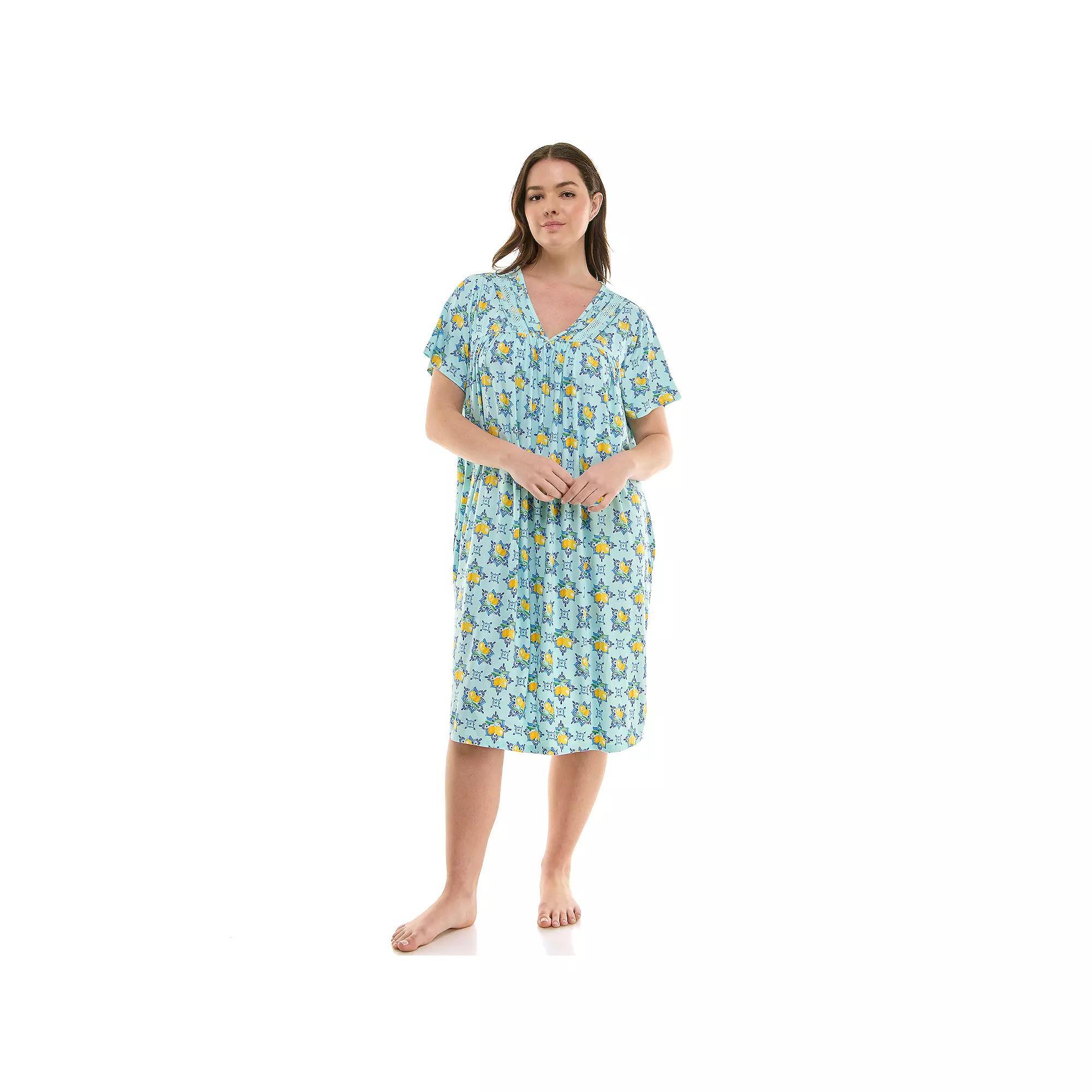 Plus Size Croft & Barrow® Luxe Lush Sleep Gown, Women's, Size: 3XL, Tiasa Tile Product Image