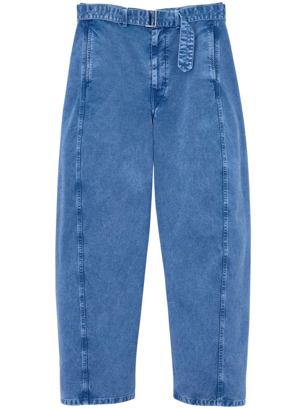 LEMAIRE Belted Straight-leg Jeans In Blue Product Image