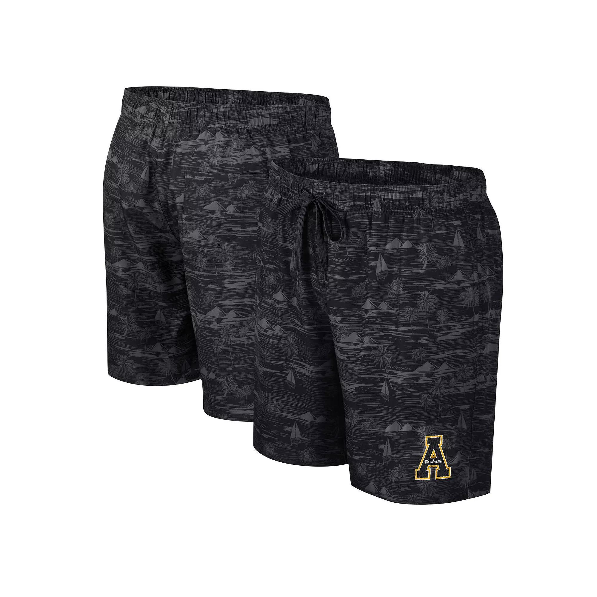 Men's Colosseum Black Appalachian State Mountaineers Ozark Swim Shorts, Size: 2XL, App Black Product Image