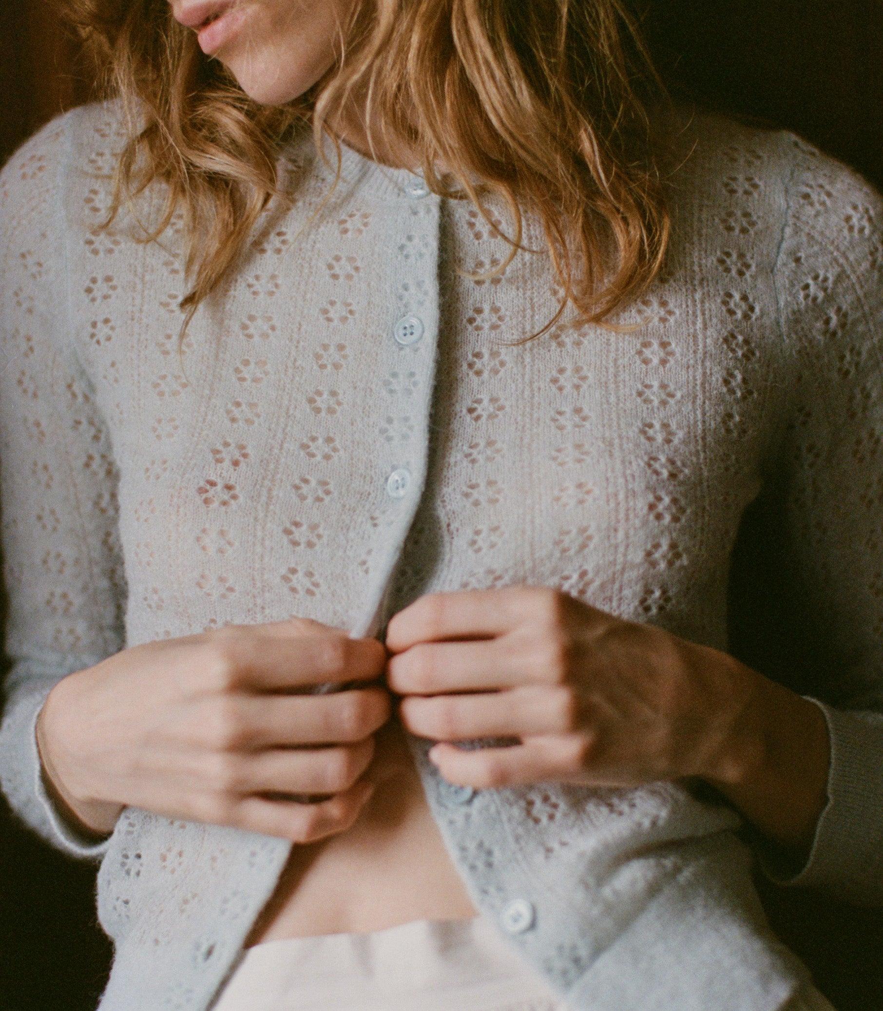 DANAE POINTELLE CARDIGAN -- SKY Product Image