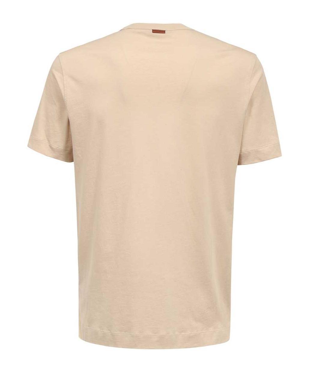 ZEGNA Men's Cotton Embroidered Logo Crewneck T-shirt In Brown Product Image