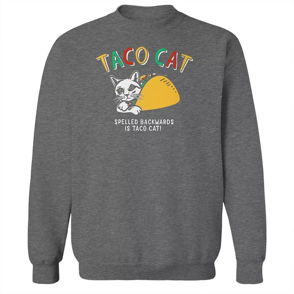 Juniors Taco Cat Graphic Fleece Sweatshirt, Womens Grey Heather Product Image