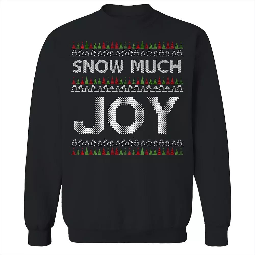 Men's Snow Much Joy Christmas Sweater Graphic Sweatshirt, Size: XL, Black Product Image