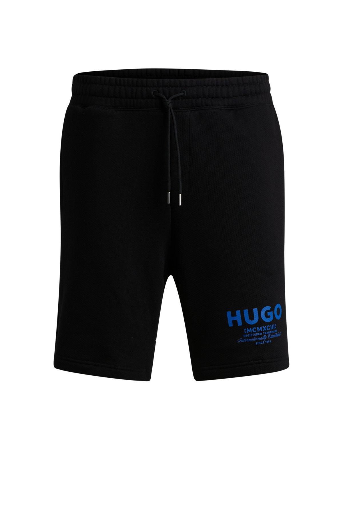 Loose-fit shorts in cotton terry with logo print Product Image